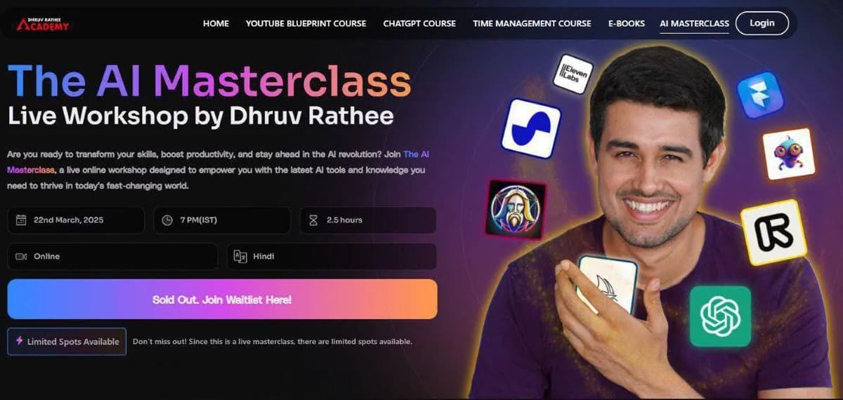 ✦ Dhr_uv Ra_thee - The AI Masterclass - Live Workshop 2025 ✦